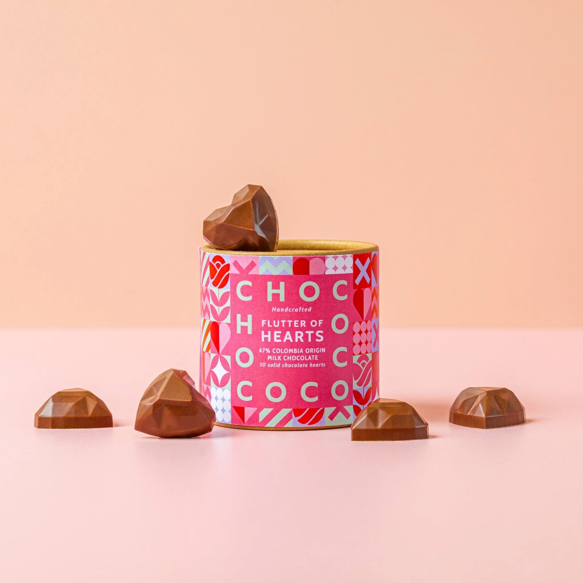 47% Colombia Milk Chocolate Hearts Tube