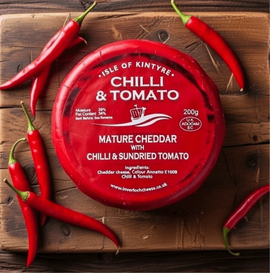 Chilli & Sundried Tomato Mature Cheddar Isle Of Kintyre