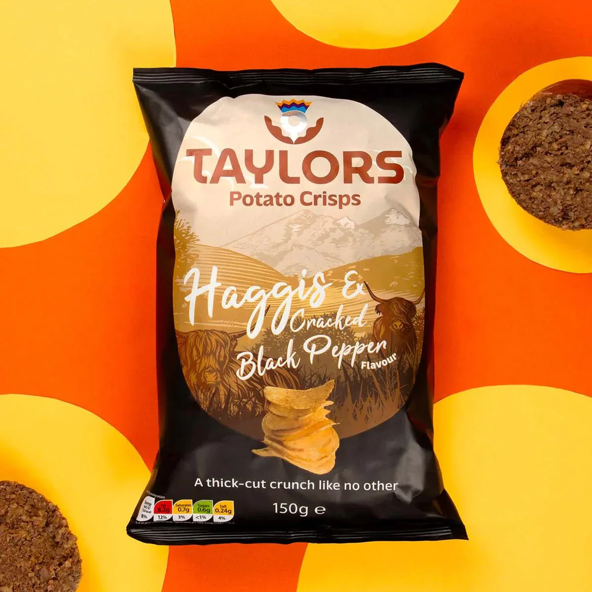 Haggis & Cracked Black Pepper Potato Crisps Taylors
